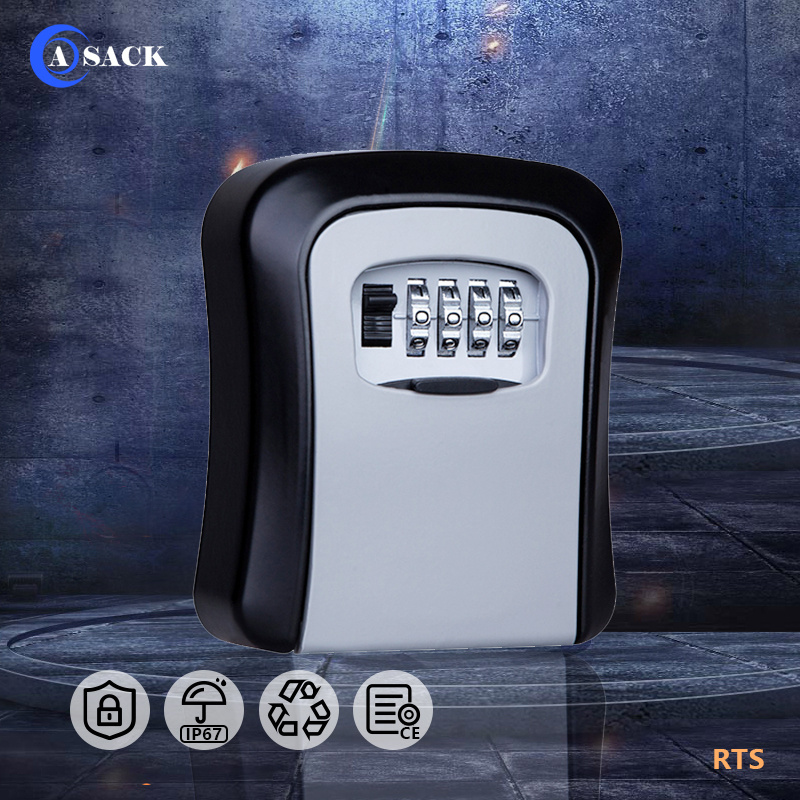 Asack outdoor lock safe realtor box wall mounted holder box for key waterproof aluminum cofre parede G2