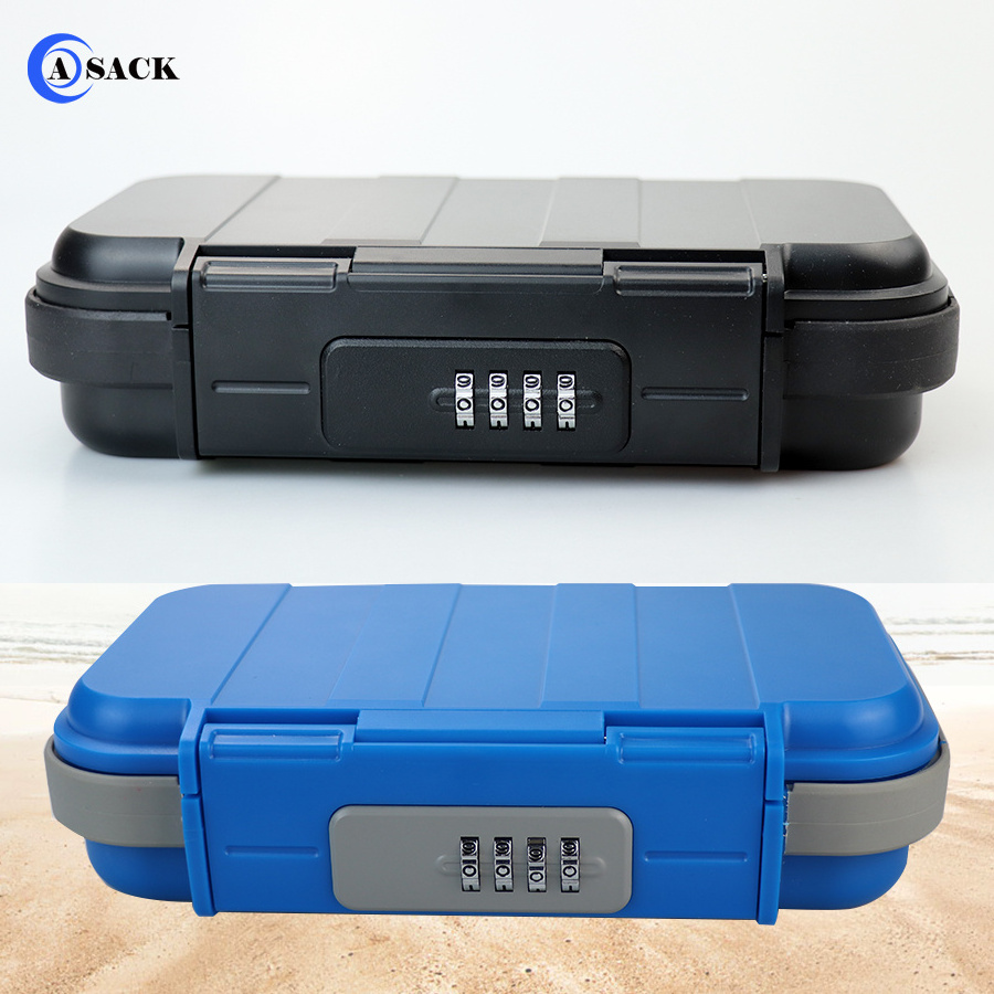 Asack diving surfing beach heavy duty waterproof plastic key storage lock box portable with 4 digit combination locks