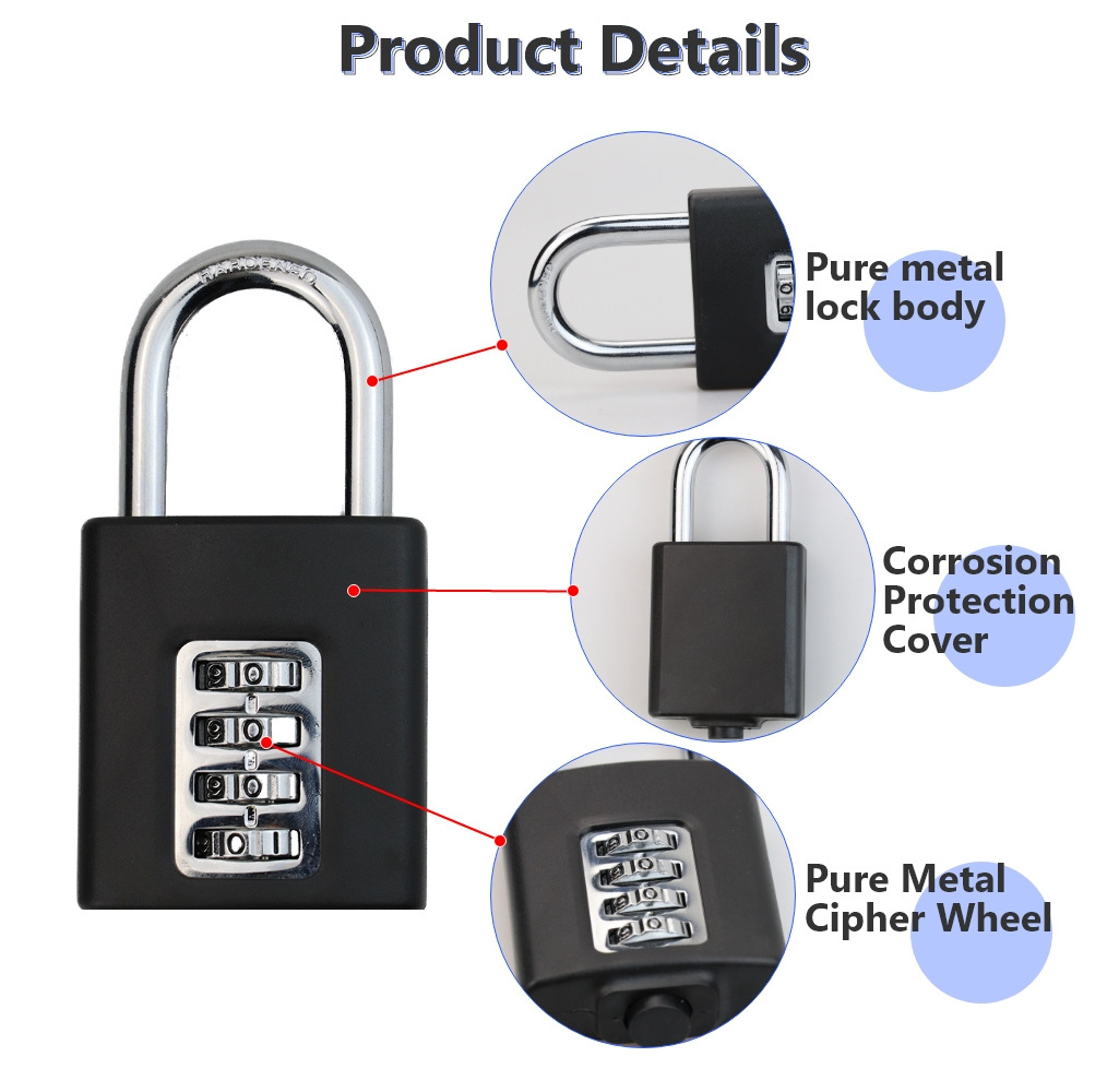 ASACK HB50 wholesale combination padlocks security 4 digit luggage rustproof mini bulk pad locks