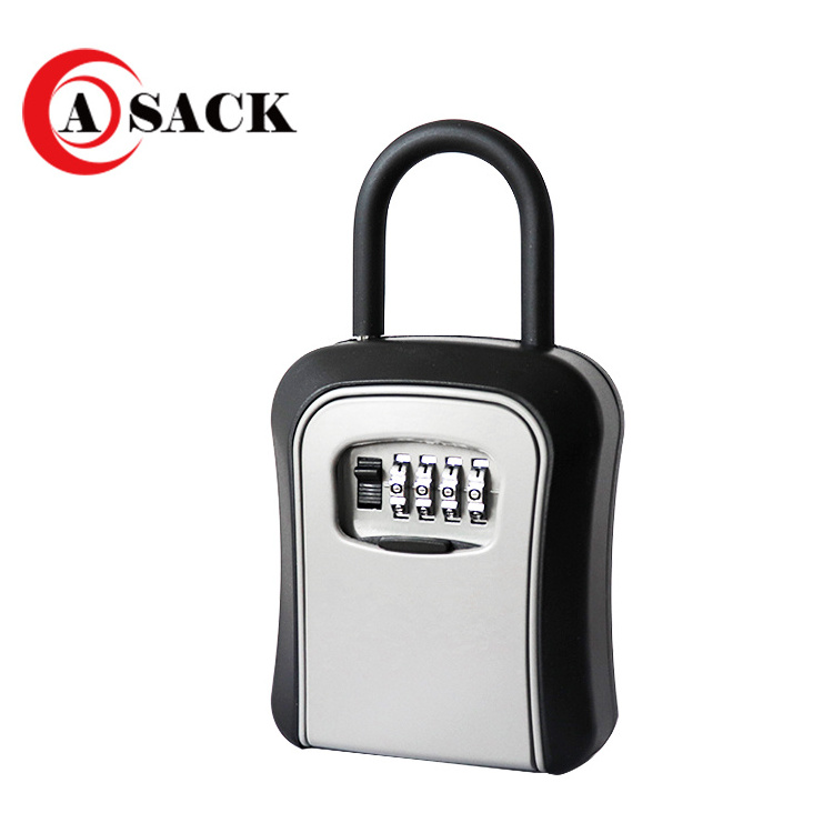 Asack G7 Hangable Wall Mounted Waterproof Key Hider Safe Lock Box Combination Lock with Shackle