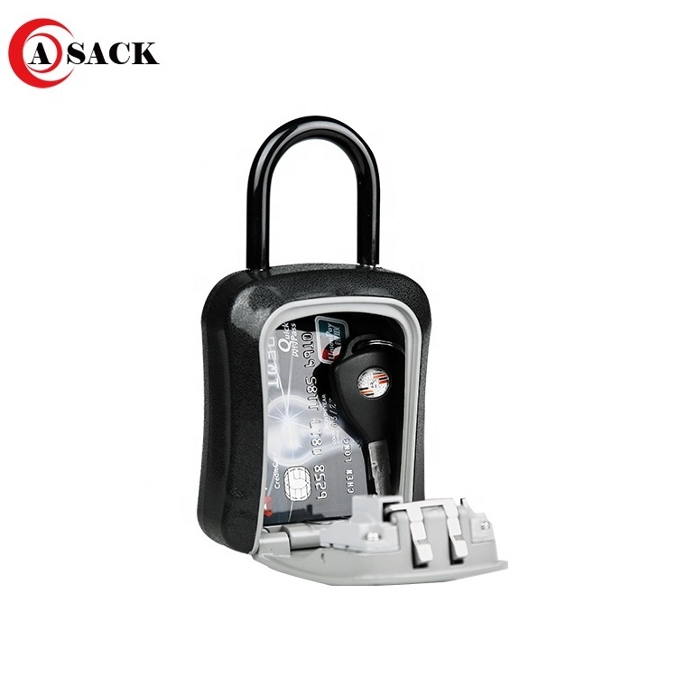 Asack G7 Hangable Wall Mounted Waterproof Key Hider Safe Lock Box Combination Lock with Shackle