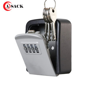 Asack G9 4 Digit Combination Storage Lock Key Box Wall Mounted Safe Box 3 Keys Capacity Weatherproof for outdoor