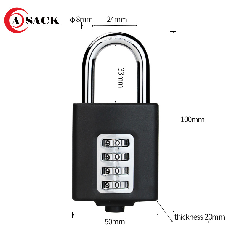 ASACK HB50 wholesale combination padlocks security 4 digit luggage rustproof mini bulk pad locks