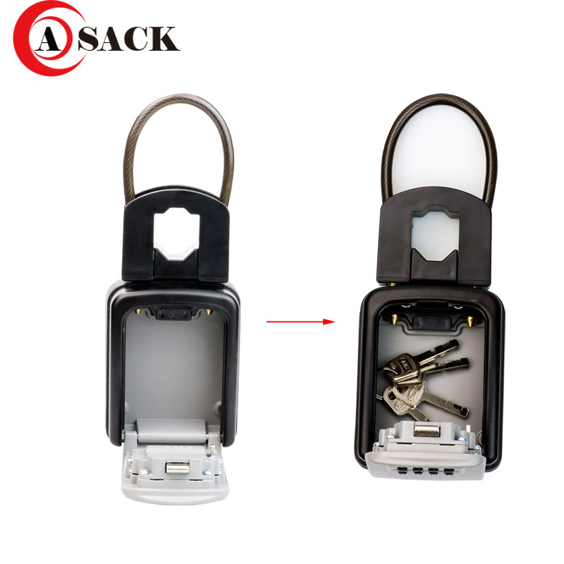 ASACK G10-3 Adjustable Extra Large Capacity Key Storage Box with Resettable Code 4 Digit Combination Lock Box for Car House Keys