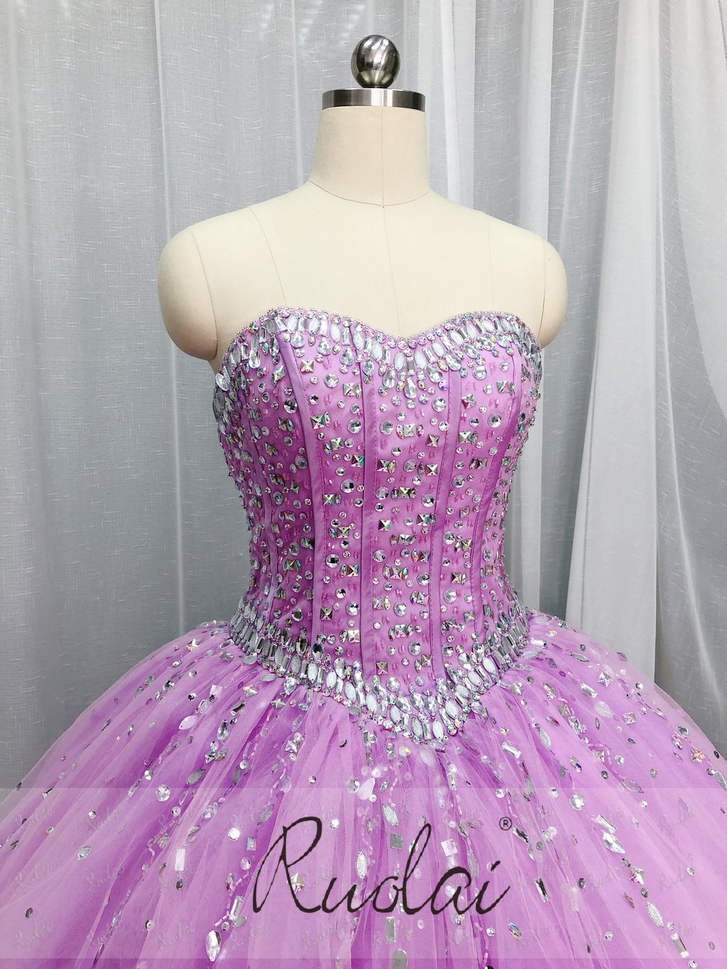 OEV-L405 Princess Sweetheart Ball Gown Prom Birthday Party Dress Blue Quinceanera Dress