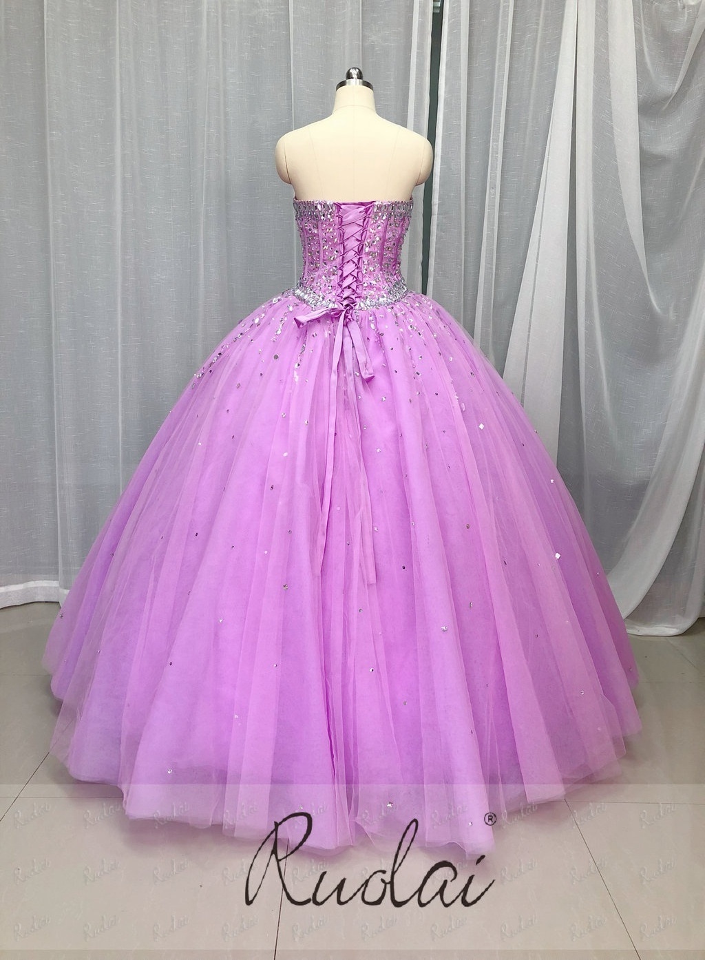 OEV-L405 Princess Sweetheart Ball Gown Prom Birthday Party Dress Blue Quinceanera Dress