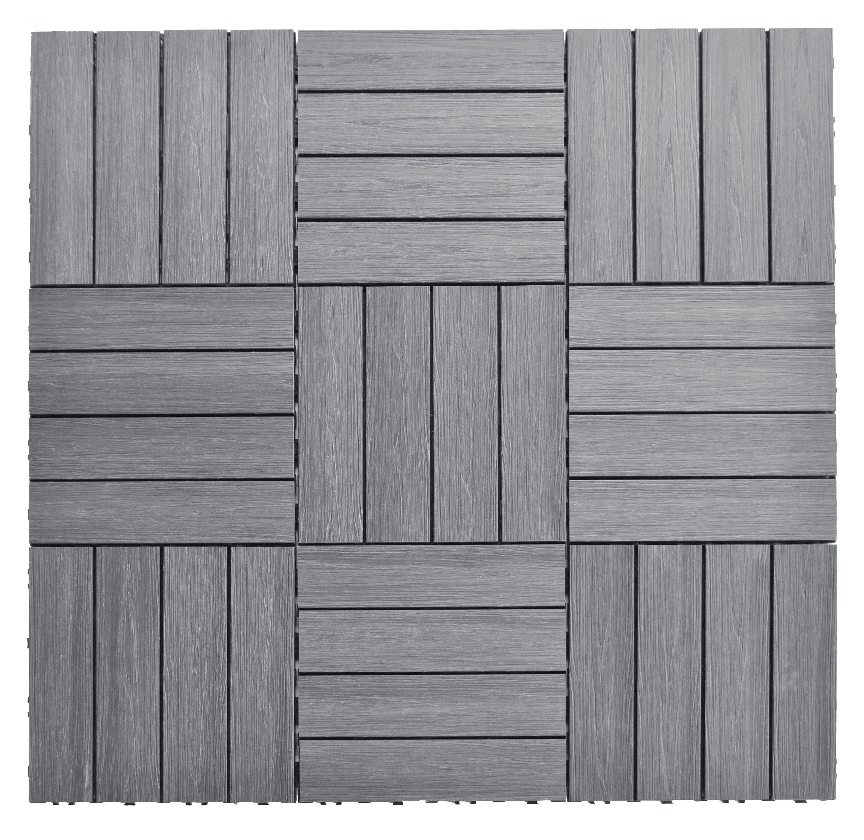 Teak 300*300MM DIY  Co-extrusion  Composite tiles interlocking wpc decking tile For outdoor patio garden