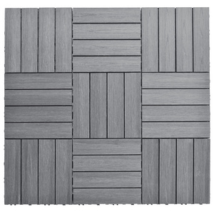 Teak 300*300MM DIY  Co-extrusion  Composite tiles interlocking wpc decking tile For outdoor patio garden