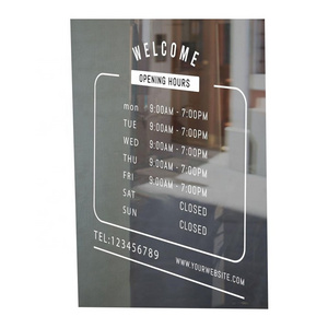 Opening  Hours and shop Open Closed  Window Door Vinyl Sticker Decal with custom business logo