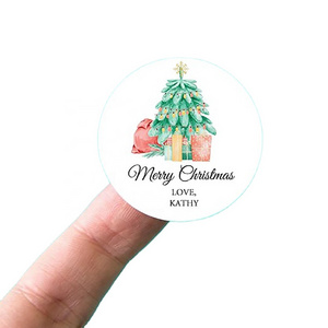 Custom  Personalized  Christmas Name Label  Wrapping Stickers