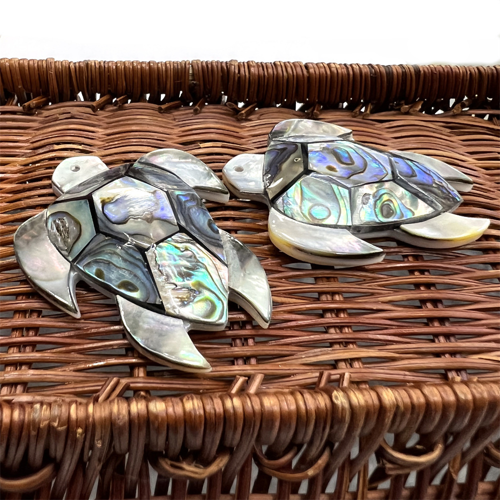 hawaiian  mother of pearl abalone shell sea turtle pendant natural paua shell tortoise charms for women necklace jewelry making