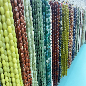 Jewelry Accessories 6x12mm Natural Agate Hematite Green Aventurine Rice Shape Beads Polish Loose Spacer Barrel Bead Diy Necklace