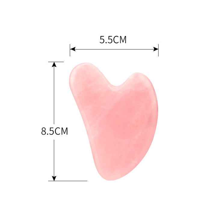 Natural Gemstone Polished Rose Quartz Real Jade Gua Sha Board Crystal Face Roller Massage Tool Guasha Stone Body Neck Massager