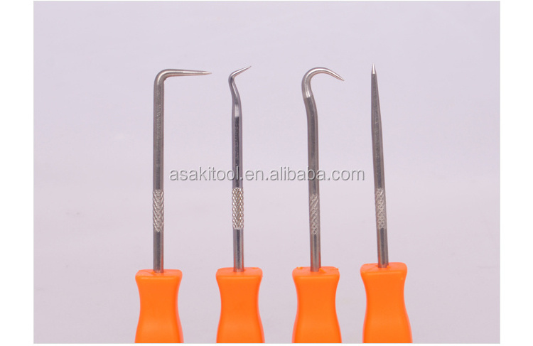 AK-1084 High Quality 4pcs  stainless steel Car pick and hook  oil seal screwdriver hook and pick tool set