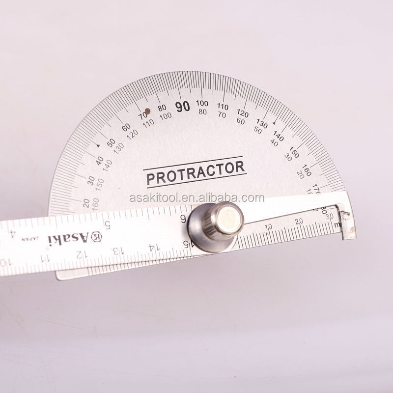 AK-2587 Stainless steel industrial degree half moon protractor ruler