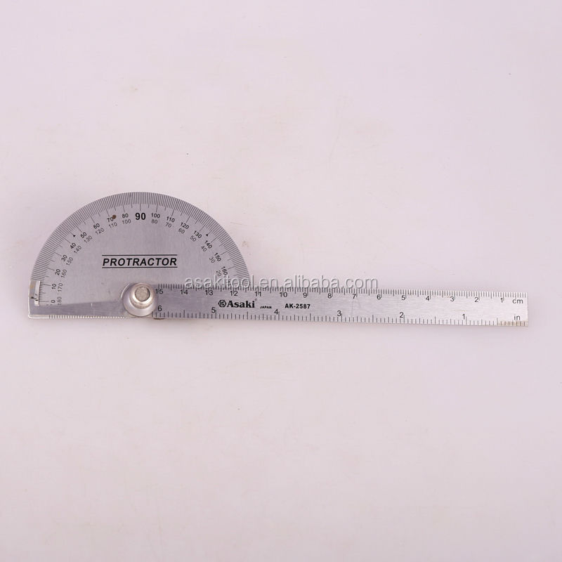 AK-2587 Stainless steel industrial degree half moon protractor ruler