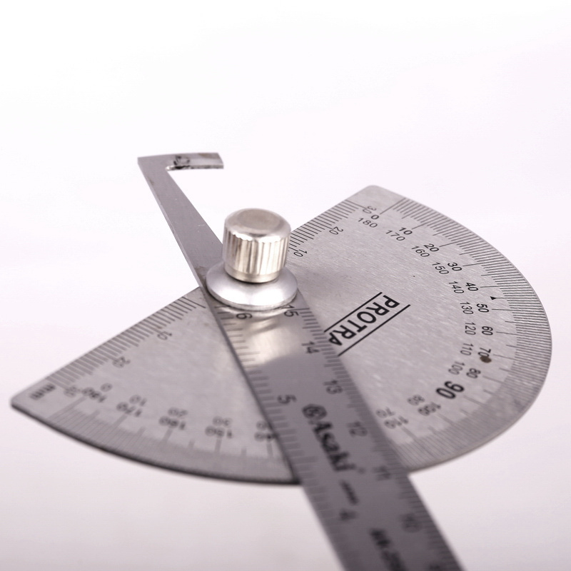 AK-2587 Stainless steel industrial degree half moon protractor ruler