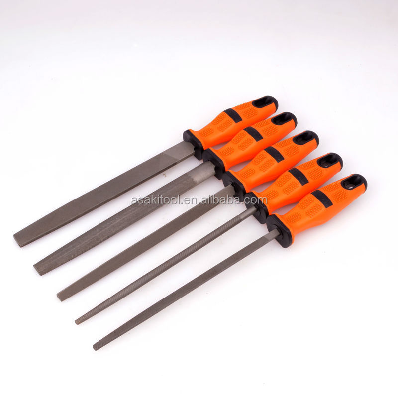 High quality T12 carbon steel file sets with wooden handle flat/triangle/Taper/Half Round 5pcs File Set For wood metal