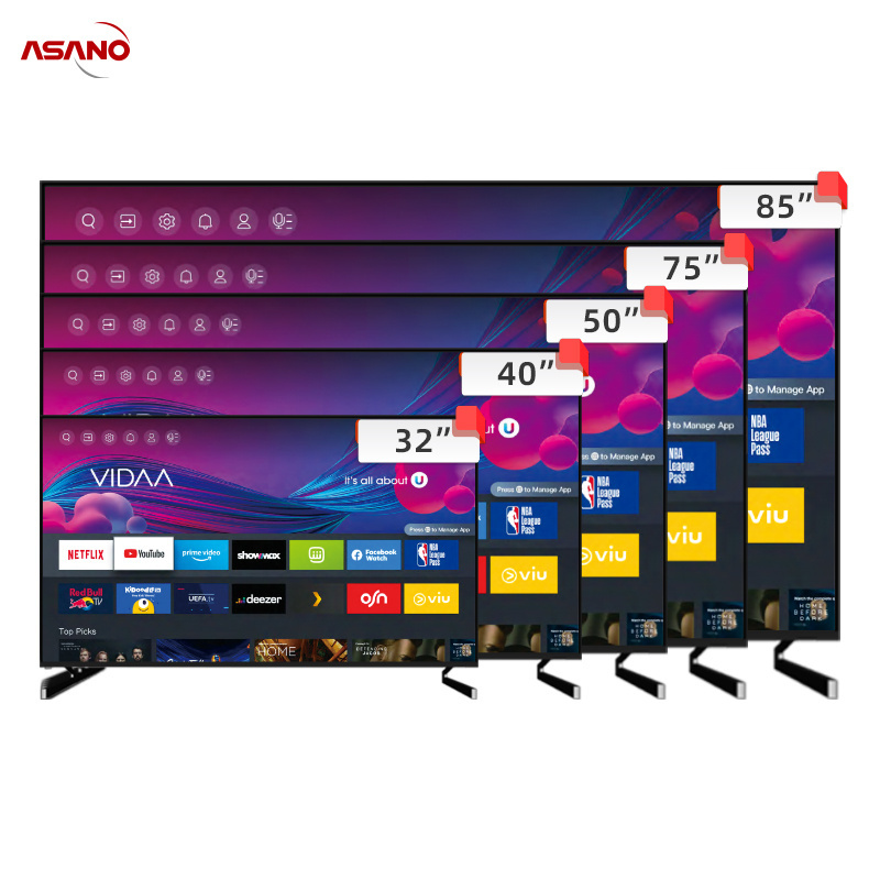 Factory Wholesale Flat Screen Tv 32 50 55 Inch High Resolution 4K Smart Flat Screen 24 Inch Led Tv