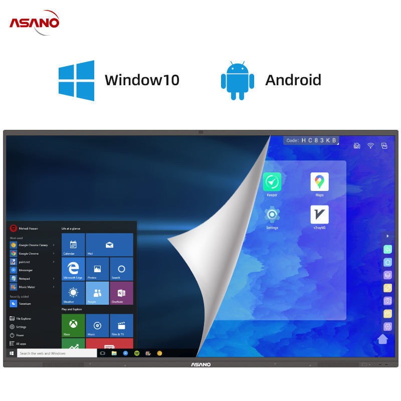 T-C298I 98 Inch Multi Touch Huge Screen All In One Pc Interactive Flat Panel For Business Android Usb Windows office SeriesASANO