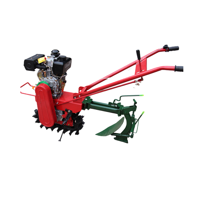 Farm Mini Diesel Walking Hand Tractor Tiller Rotary Plough Machine / Crawler Type Micro Tiller Price