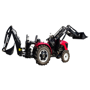 35HP 45HP 4x4 Mini Farm Compact Tractor with Front Loader and End Backhoe Made in China