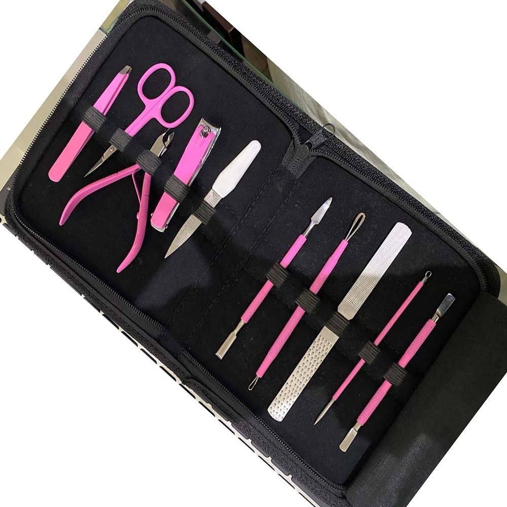 ASAP Beauty Pakistan Manicure Pedicure Set Multi Function Stainless Steel Carbon Customise Bag Tools Pvc Bulk Beauty kit set