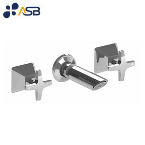 3 holes Handle Wall Mount Bathroom Concealed Basin Mixer Faucet