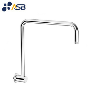 Bathroom Wall Mounted Gooseneck Overhead Shower Arm Brass Chrome Plated