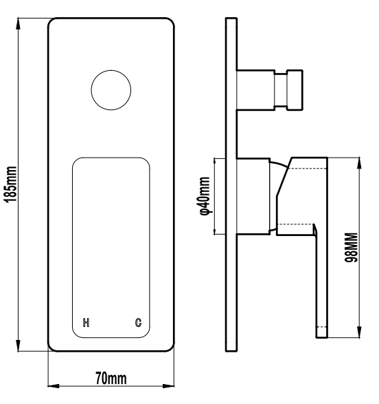 Double Hole Into The Wall Dragon Picture  Handle Bathroom Shower Bath Diverter 2 Way Mixer Tap  Brass Certified Chrome