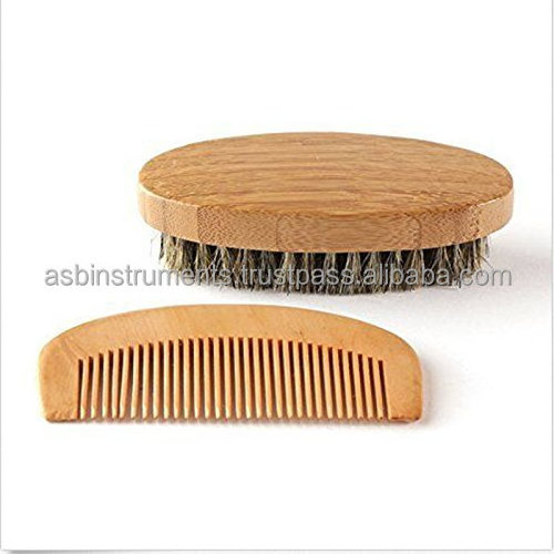 2Pcs Mens Beard Care Set Artificial Boar Bristle Beard Brush and Beard Comb Kit Grooming Kit