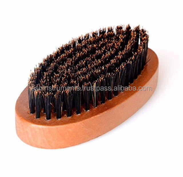 Comb Set Beard Brush and Wooden with Customized Packaging Round Natural Wood Bristle Customized Logo Customized Size Gift