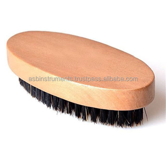 Comb Set Beard Brush and Wooden with Customized Packaging Round Natural Wood Bristle Customized Logo Customized Size Gift