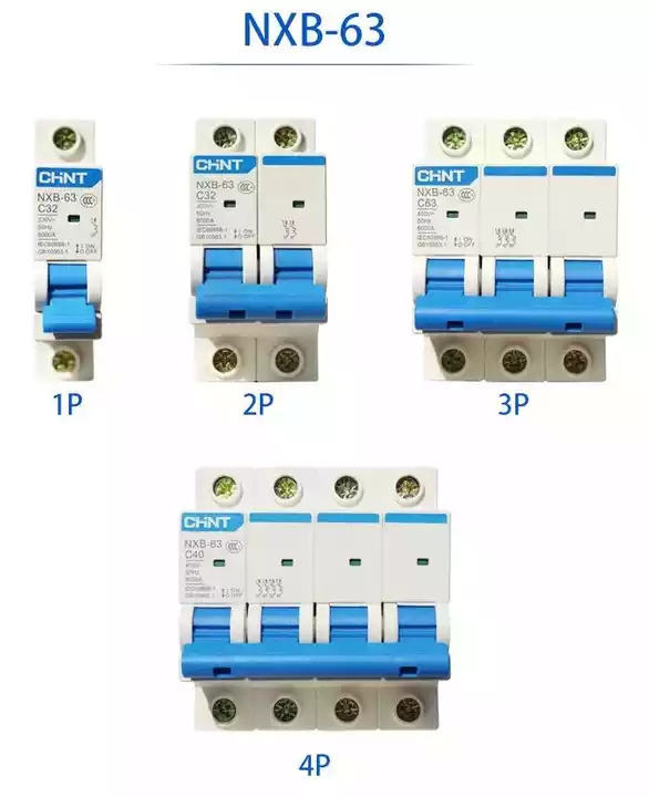 CUINT 2Poles 4Poles 16A 32A 40A 63A DC MCB Circuit Breaker Miniature Air Electric Current Switch Overload Protector Switch