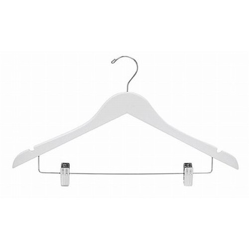 kid's Children's Wardrobe White Wooden Coat Hangers Clip Top Hangers For Baby & Toddler Clothes