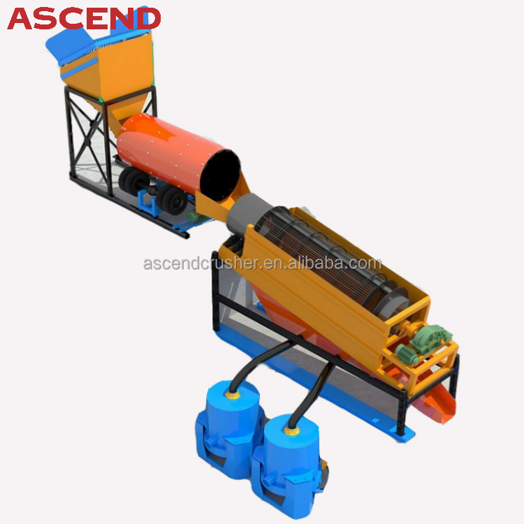 Small River sand gravity alluvial gold washing plant processing plant  trommel screen wash plant