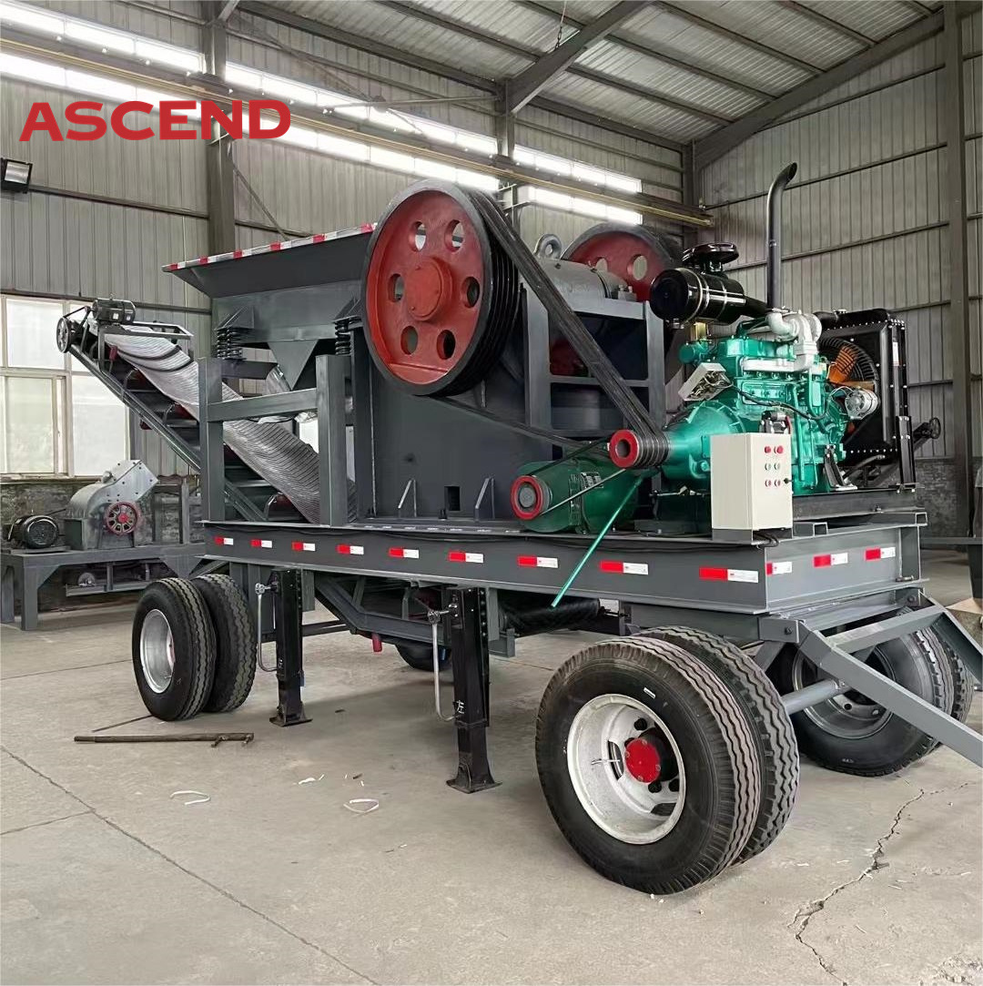 High performance Mobile diesel engine jaw crusher Used for crushing granite rock limestone