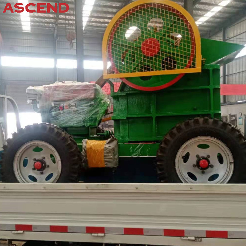 Small capacity mobile PE200x300 PE250x400 diesel engine stone and rock jaw crusher for gold, limestone with spare parts