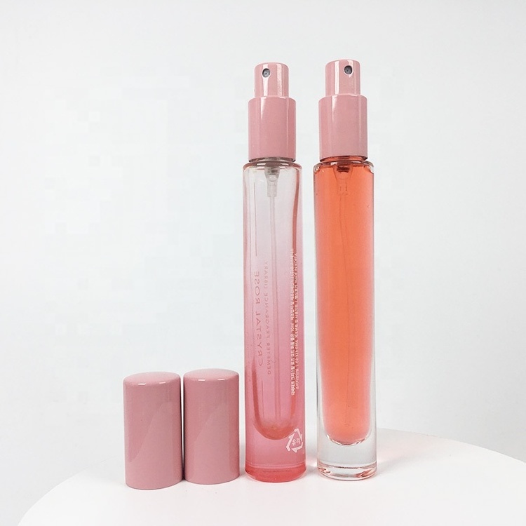 Custom 10ml Empty Luxury gradient pink color Spray Perfume Bottle pink perfume bottles and packaging