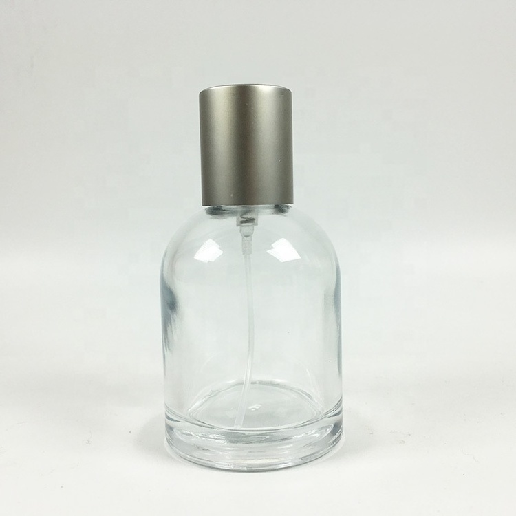 matte cap 30ml 50ml 100ml empty perfume glass bottles round clear refillable perfume bottle 50ml spray parfum bottle  with box