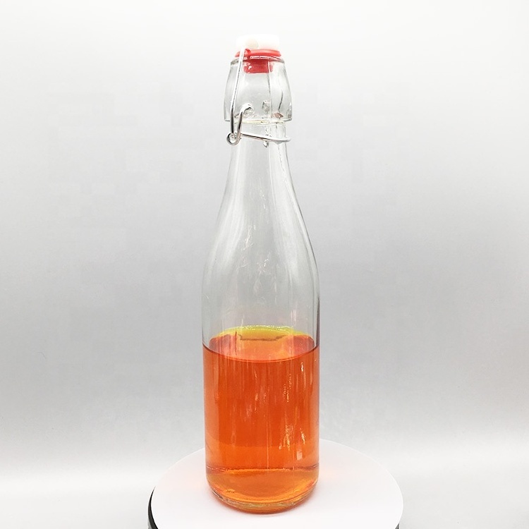 Leak Proof Flip Top Glass Bottle 330ml 500ml 1L Beverages Oil Vinegar Kombucha Beer Water Soda Kefir Swing Top Brewing Bottle