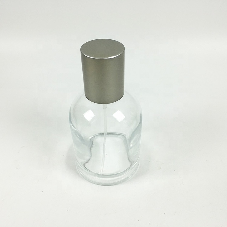 matte cap 30ml 50ml 100ml empty perfume glass bottles round clear refillable perfume bottle 50ml spray parfum bottle  with box