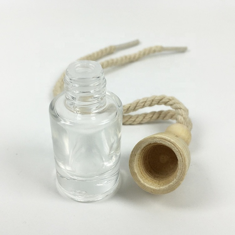 Round 7ml 8ml 10ml Car Perfume glass Bottle Empty hanging diffuser bottle square Car Air Freshener bottle