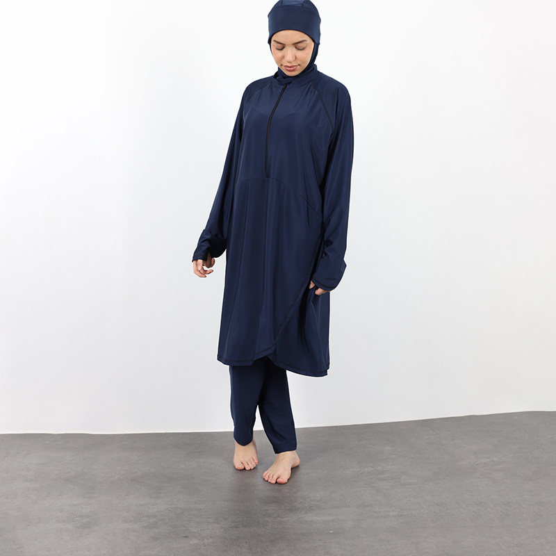 Aschulman Custom Women Big Size High Quality Muslim Clothes Muslim Bonnet Long Burkini Swimwear