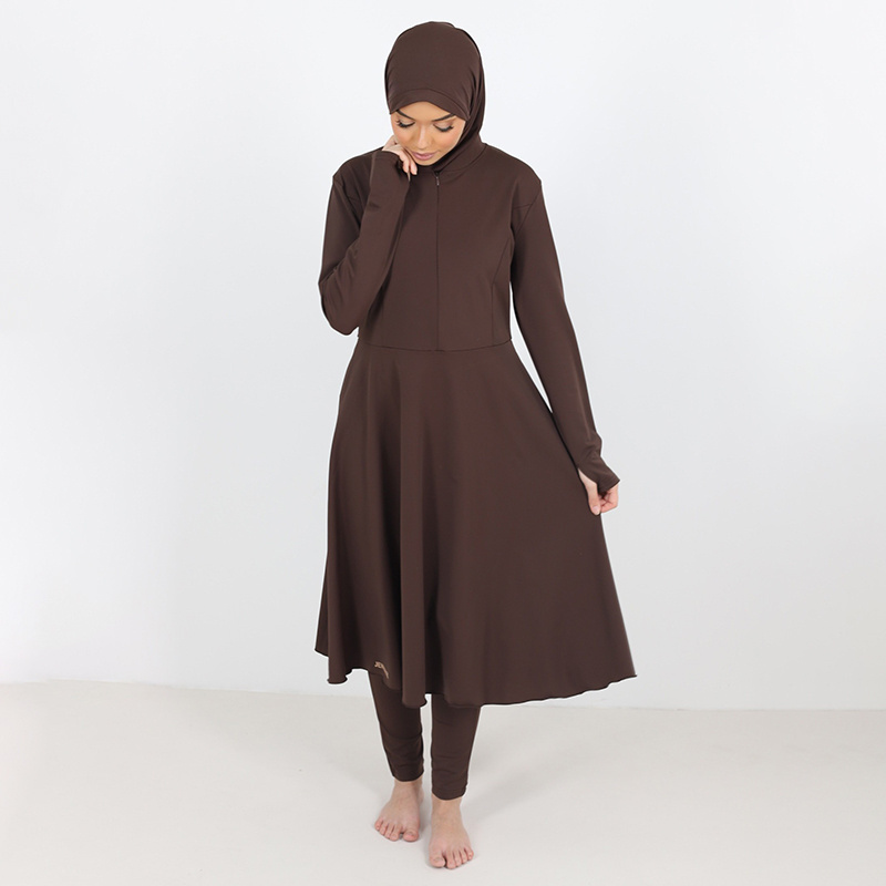 Aschulman Custom Chocolate Modest Des Burkini Pour Les Famme Swimming Suit for Women Muslim