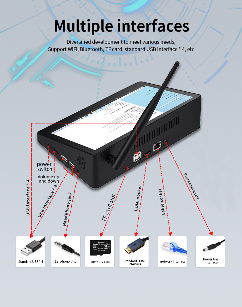 Factory pipo mini pc X8s 7 Inch Tablet Pc Wifi Bt Car 1280*800 Touch Screen Ips Intel Atom Z3735F Mini Computer For Business Use