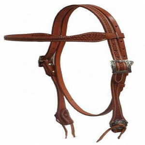 Genuine Leather Western Headstall Tack Set Rawhide Knotting Concho for horse riding equipment equestrian all seasonal wholesale