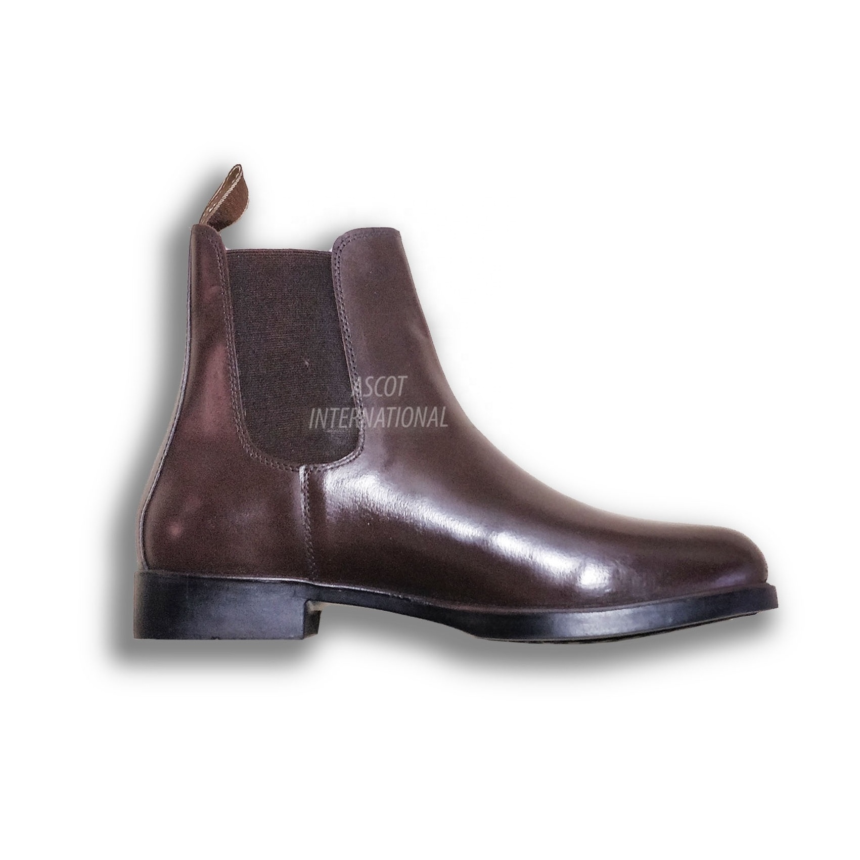 Wholesale anti skid genuine Leather chelsea Boots for men women in black brown ankle boots