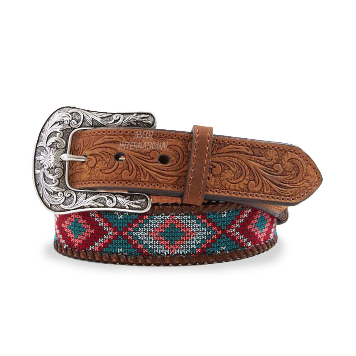 Stylish handmade rhinestone Beaded belt in cowboy style for men women in leather fashion accessories