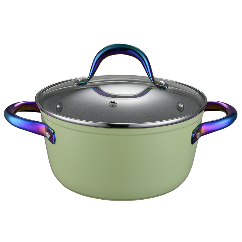 Ceramic Pots For Cooking Pot Set Non-stick Cookware Set Non Stick Pan Sartenes With Pvd Colorful Plated Handle